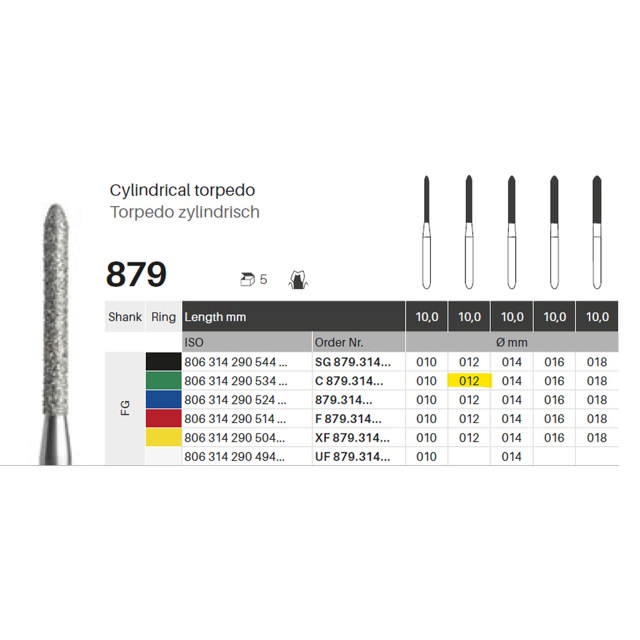 Edelingh diamant torpedo FG 290/012 C, grøn, 5 stk.