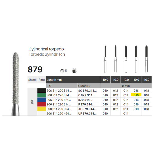 Edelingh diamant torpedo FG 290/016 C, grøn, 5 stk.