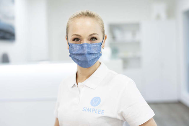 Simplee mundbind type IIR m/elastik, blå, 50 stk