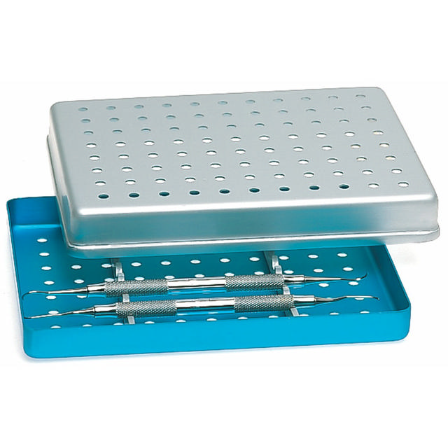 Nichrominox kassette låg 18 x 14 cm alu. perforeret, grå