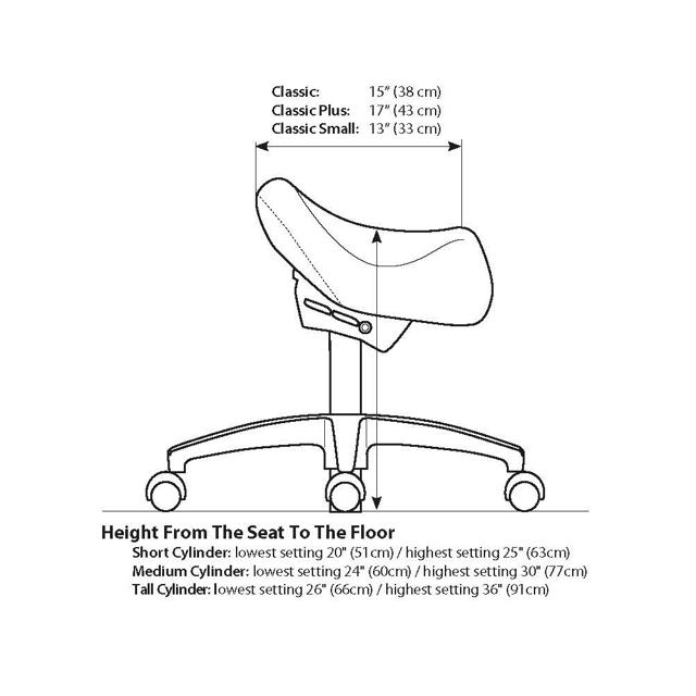 Saddelstol Bambach, sort premium læder, standard