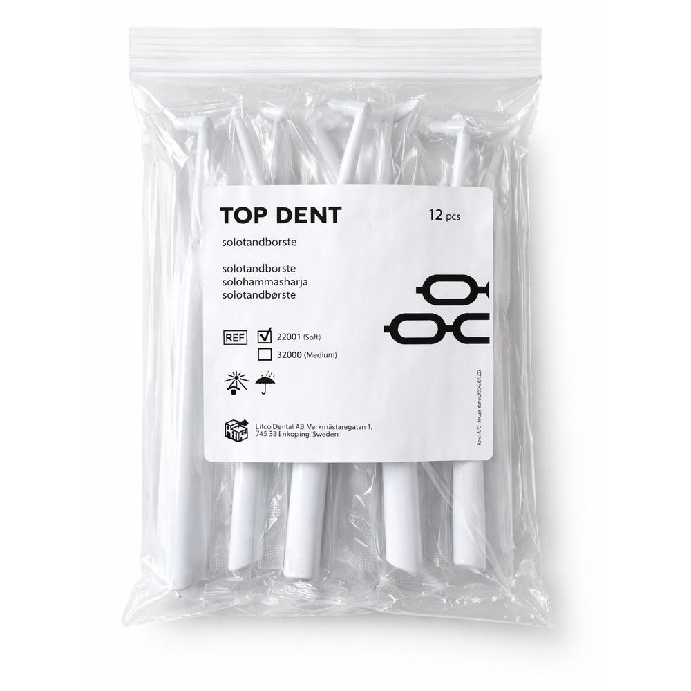 TopDent solotandbørster Soft nr. 2, hvid, 144 stk.