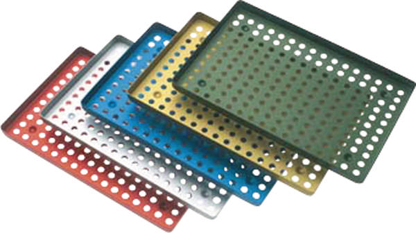 Aluminiumsbakke perforeret gul, stk.