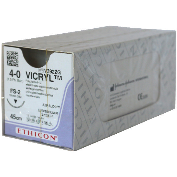 Ethicon V392ZG, Vicryl 4-0, FS-2 nål. 12 Stk.