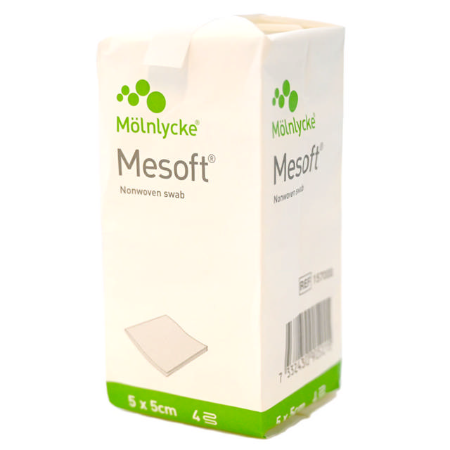 Mesoft afspritningsstykke, 5 x 5 cm, 100 stk.