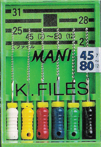 Mani K-file 25 mm, str. 40, sort, 6 stk.