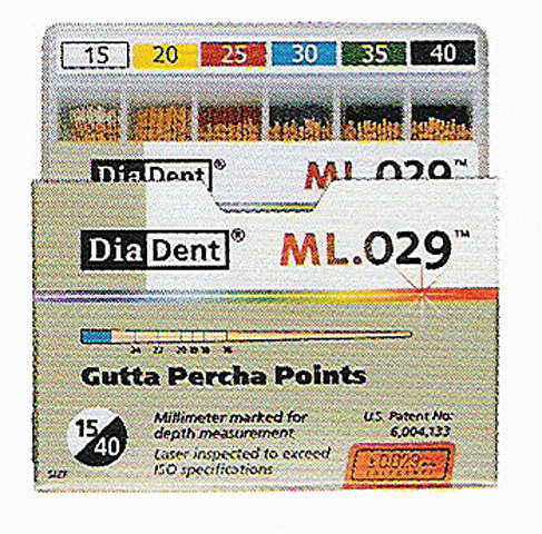 Diadent Guttaperka Points, ML.029 farvekodet, str. 50, gul