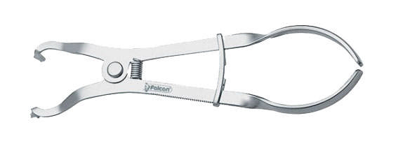 Kofferdam klammetang, 17 cm.