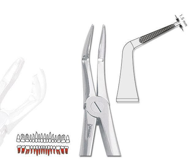 Ekstraktions Rodtang UK nr. 45, rustfrit stål, 1 stk.