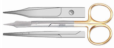 Saks, Goldman-Fox, lige, hårdmetalkæber, 13 cm