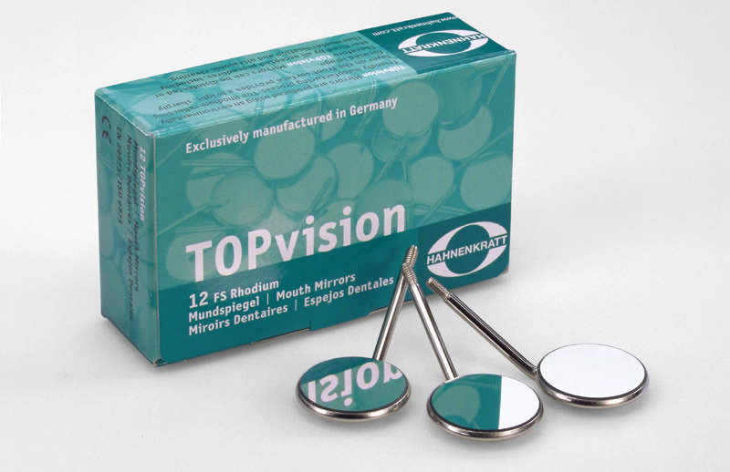 Hahnenkratt mundspejl, Rhodium, nr. 4, diameter 22 mm, 12 stk.
