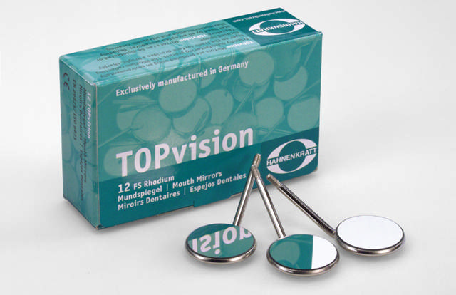 Hahnenkratt mundspejl, Rhodium, nr. 4, diameter 22 mm, 12 stk.