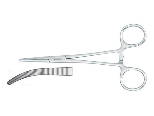 Pean / arterieklemme Crile, buet, 14 cm