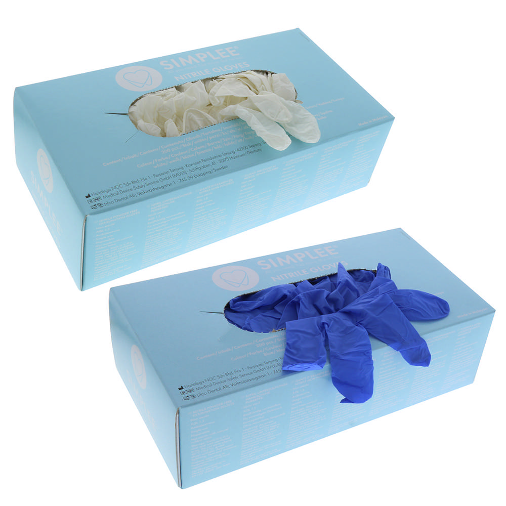 Simplee nitril handske hvid, str. S, 10 x 200 stk.