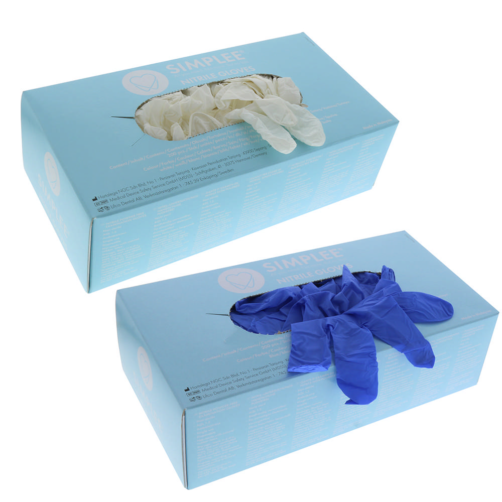 Simplee nitril handske hvid str. XL, 10 x 200 stk.