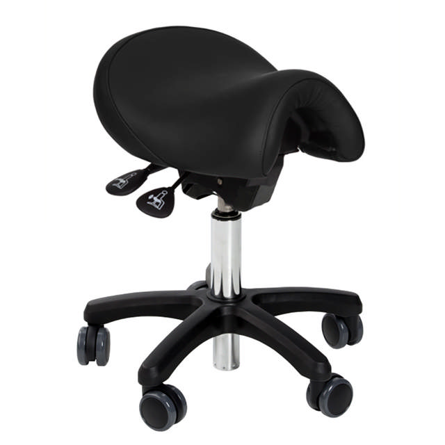 Saddelstol Bambach, sort premium læder, Small