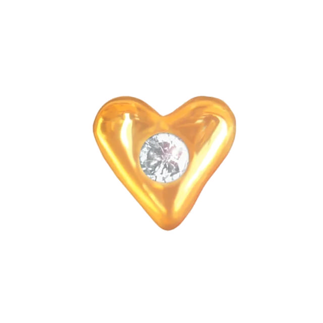 Tandsmykke, Hjerte 3,5 mm. m. Diamant, Guld. 1 stk
