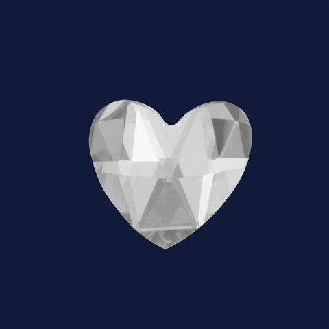 Sparkle, Hjerte, Hvid, Rosecut, 1 stk.