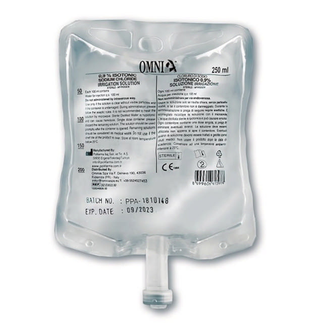 Natriumklorid 0,9% sterilt saltvand, poser 20 x 250 ml