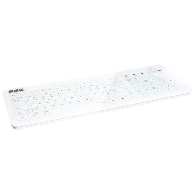 Glastastatur med touchpad og usb, hvid, 1 stk.